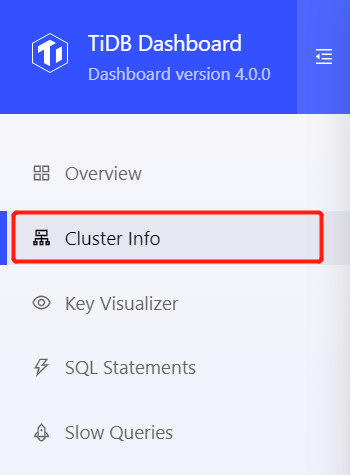 Access cluster information page