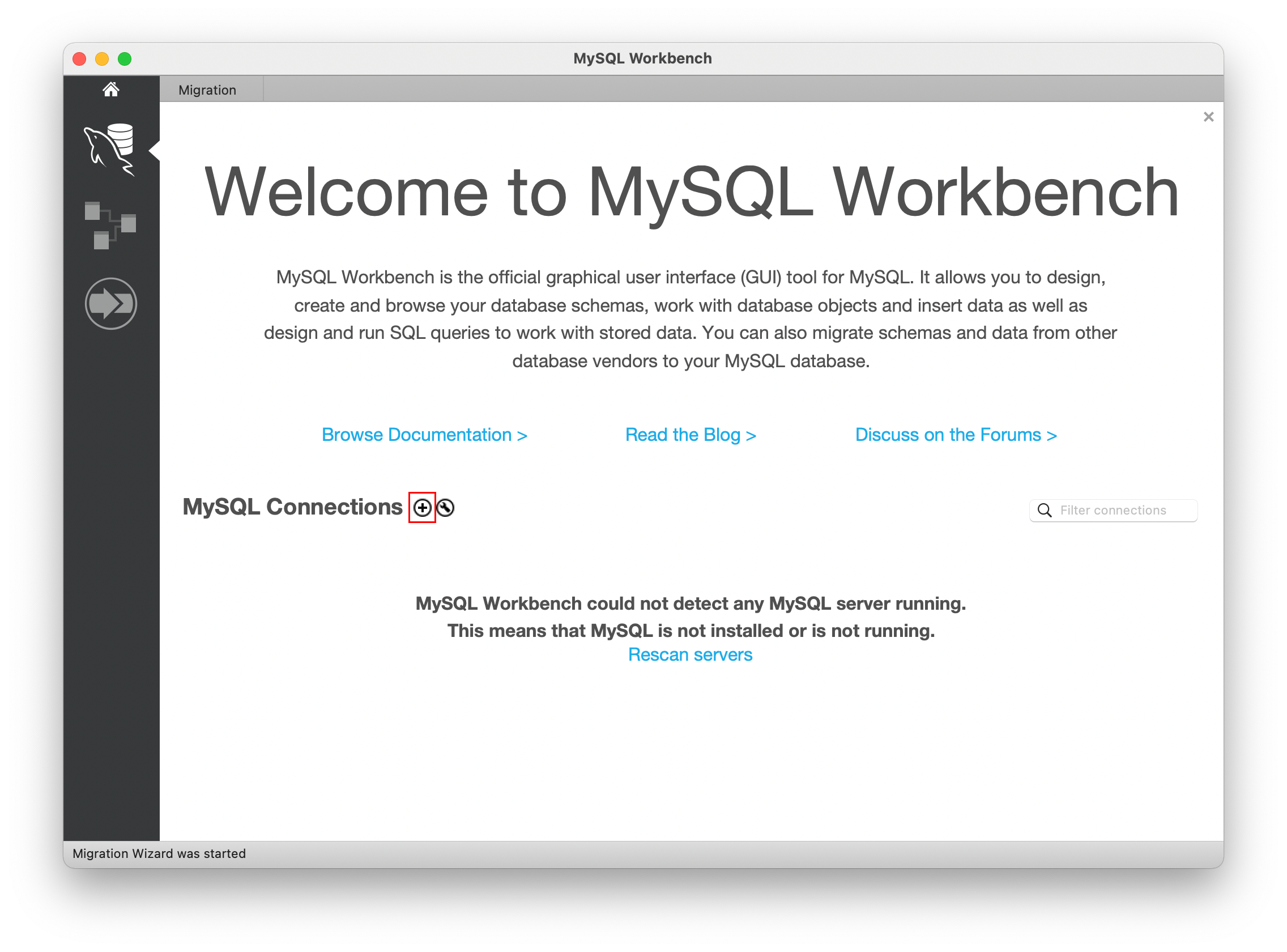 MySQL Workbench: add new connection